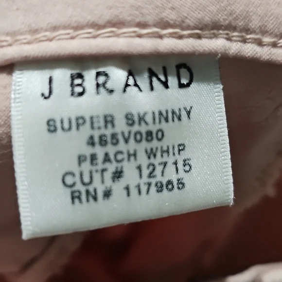 J Brand Super Skinny Jeans Peach Whip Jeans Size 24 - Picture 4 of 7
